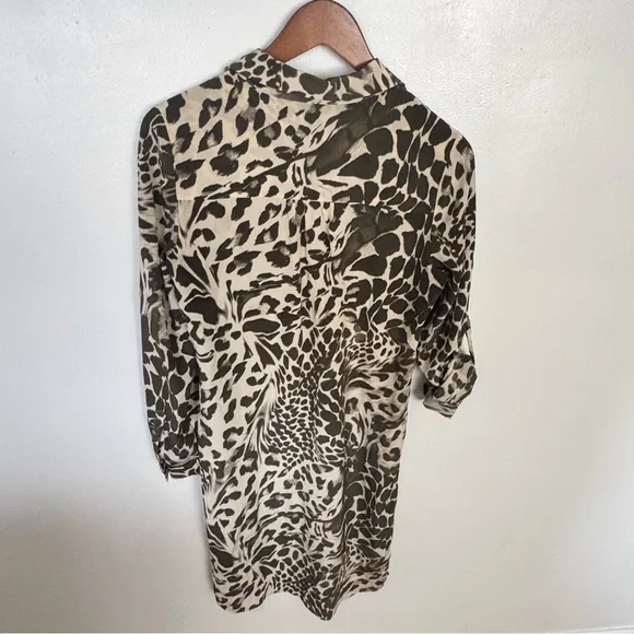 Diane Von Furstenberg Prita silk shirt dress leopard animal print. 100% Silk - Picture 4 of 15